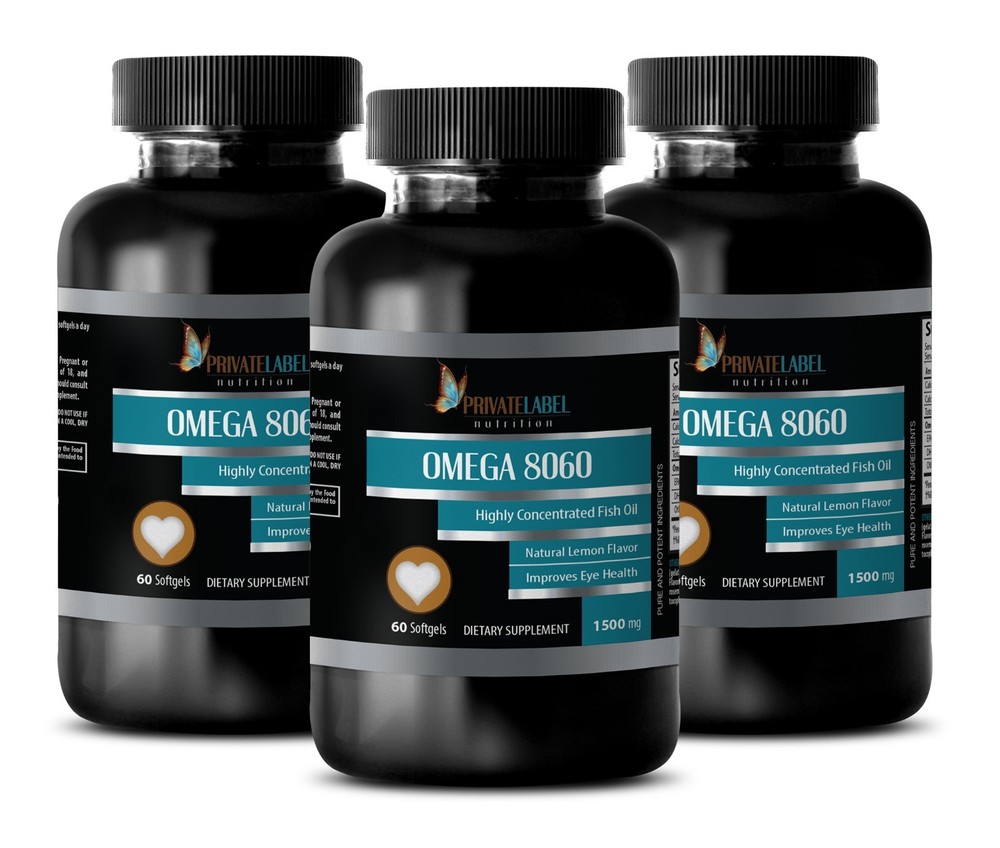 brain booster - Omega 3 fatty acids Fish Oil - Pharmaceutical Grade - 3 Bottles