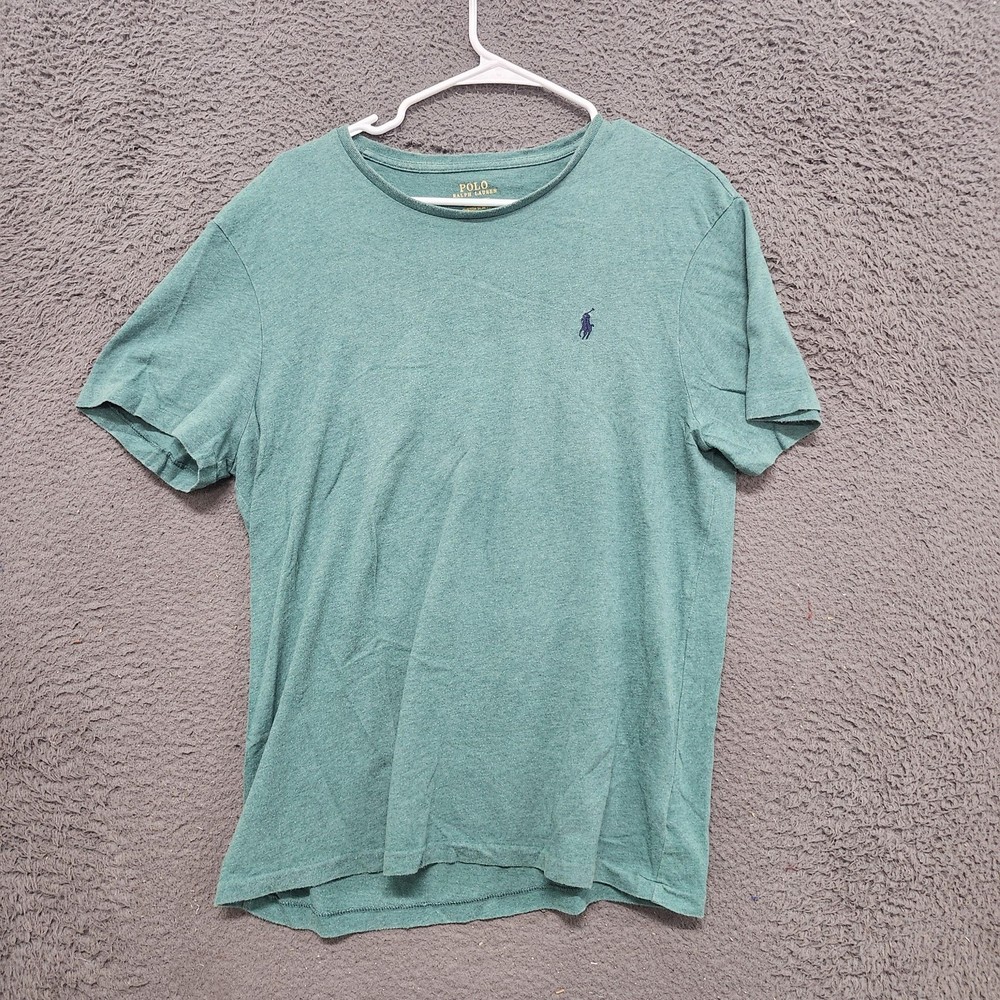Polo Ralph Lauren Shirt Mens Large Green Custom Slim Fit Crewneck Pony Logo Tee