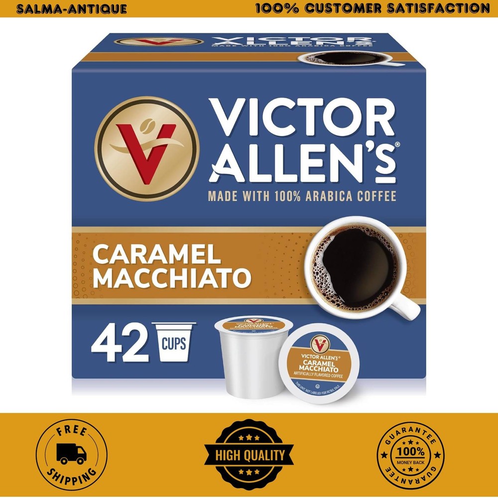 Victor Allen's Caramel Macchiato K-Cup Pods Medium Roast 42 Count for Keurig