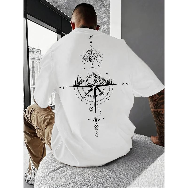 [Sun Rune T-Shirt] Men's Sun Rune Print Short Sleeve T-Shirt for Summer
