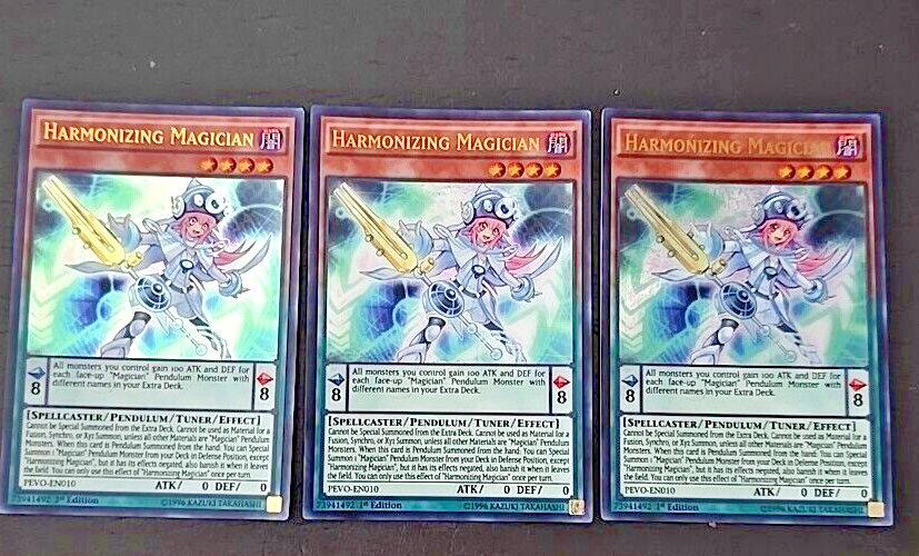 YUGIOH ~ * LOT of 3* ~ HARMONIZING MAGICIAN ~ PEVO-EN010 ~ ULTRA RARE HOLO