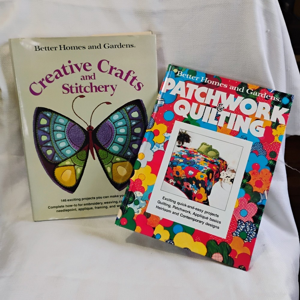 1970s Better Homes & Gardens 2 Book Lot Creative Stitchery Patchwork Quilting