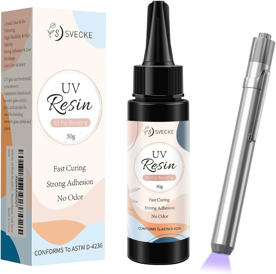 50G UV Resin Kit with Flashlight for Bonding and Curing