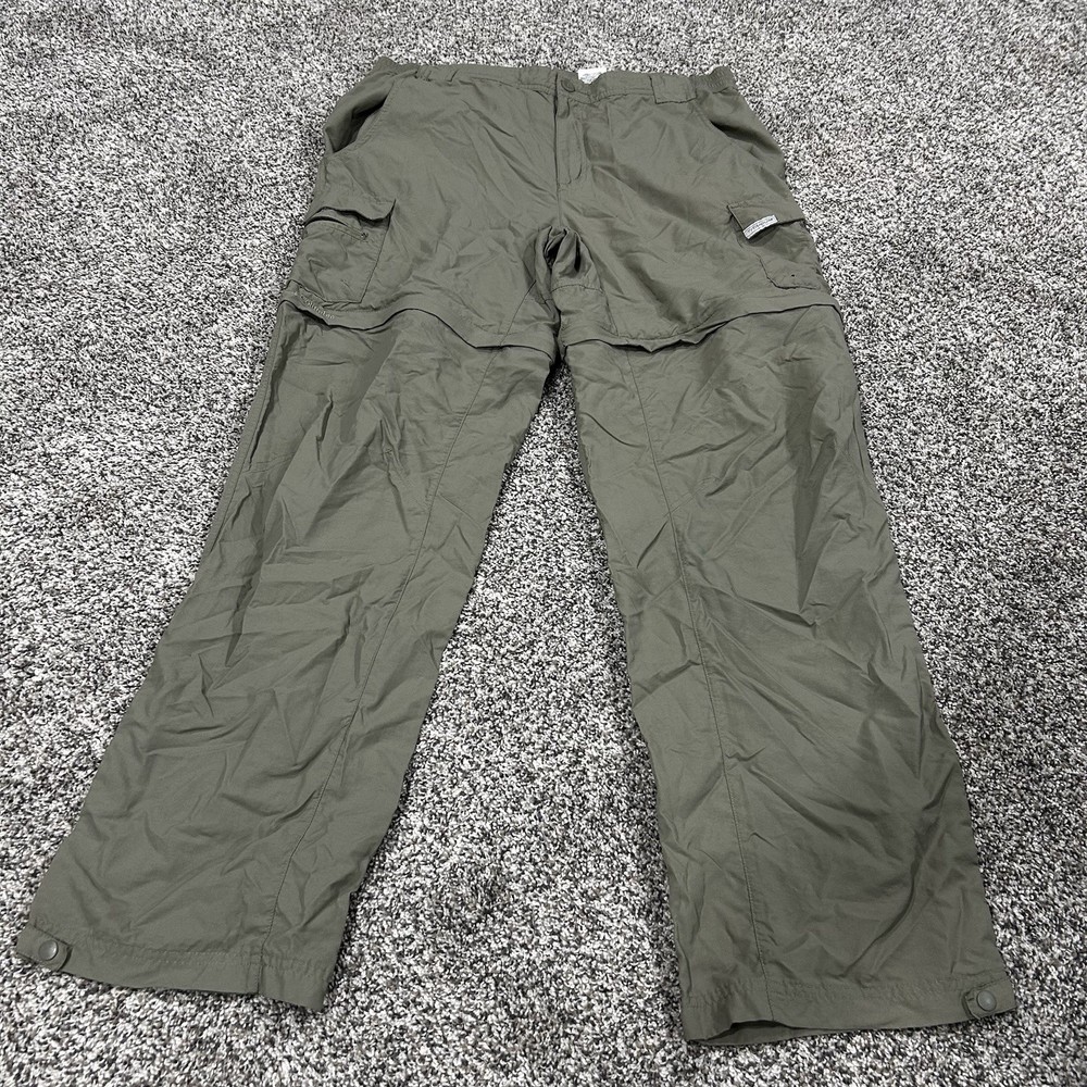 Columbia Titanium Pants Mens Large Green Convertible Cargo Zip Off Nylon Hiking