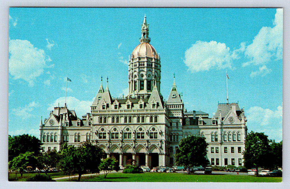 Vintage Postcard State Capitol Hartford Connecticut Bushnell Park