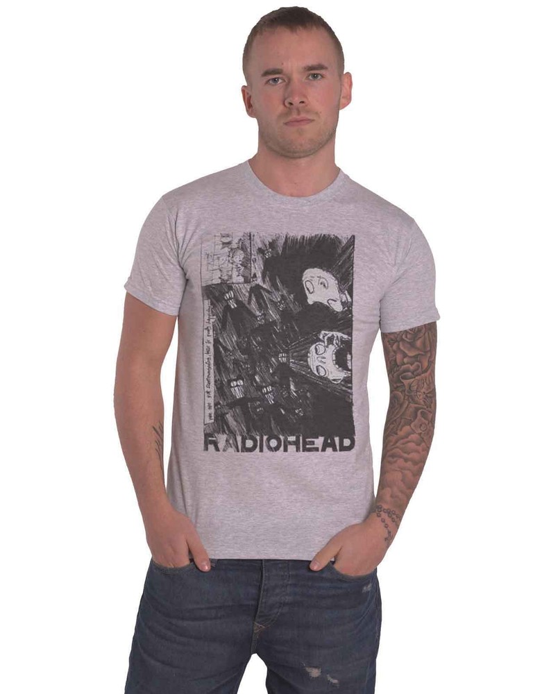 Radiohead T Shirt Scribble Band Logo new Official Mens Grey