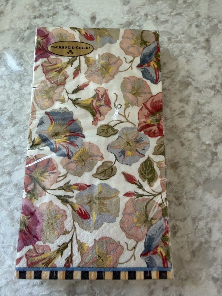 Retired Mackenzie Childs Morning Glory Guest Paper Napkins New In Package