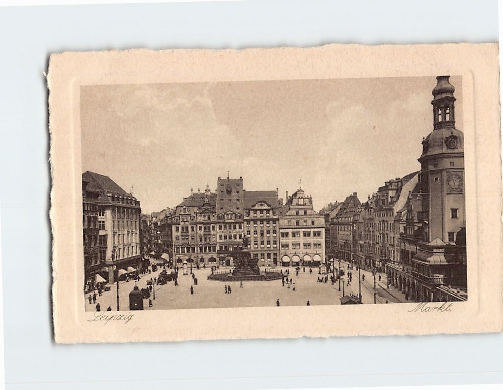 Postcard Market Square Leipzig Germany