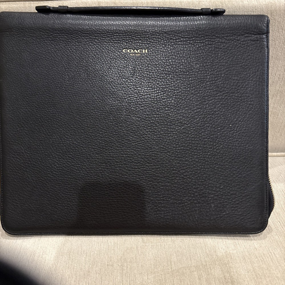 Coach Black Leather Business Organizer Planner Notepad Portfolio