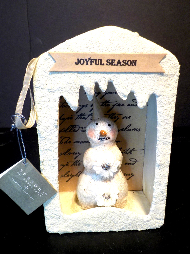 Nicol Sayre Seasons Cannon Falls Christmas Snowman shadow Box ornament 6