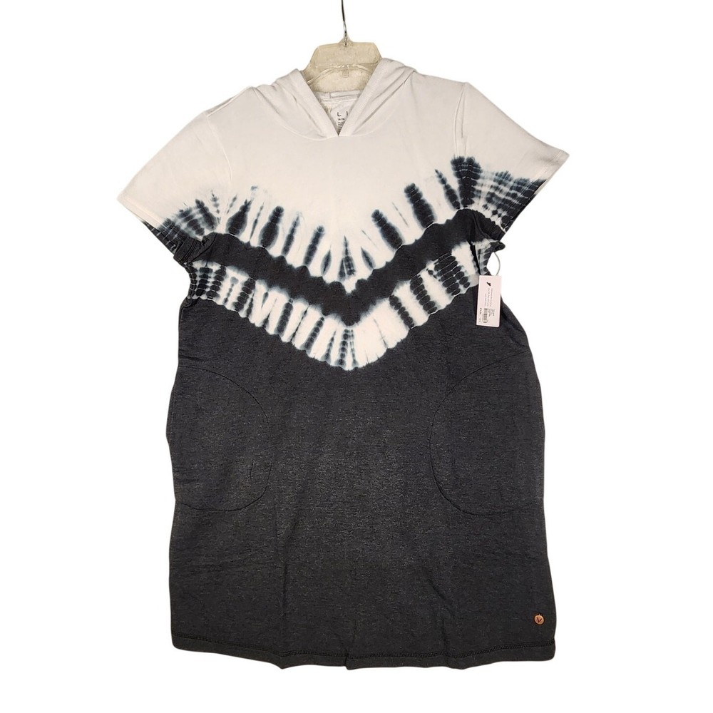 Livi Lane Bryant Size 14/16 Hoodie Sweatshirt Tie Dye Dark Blue Short Sleeve NWT