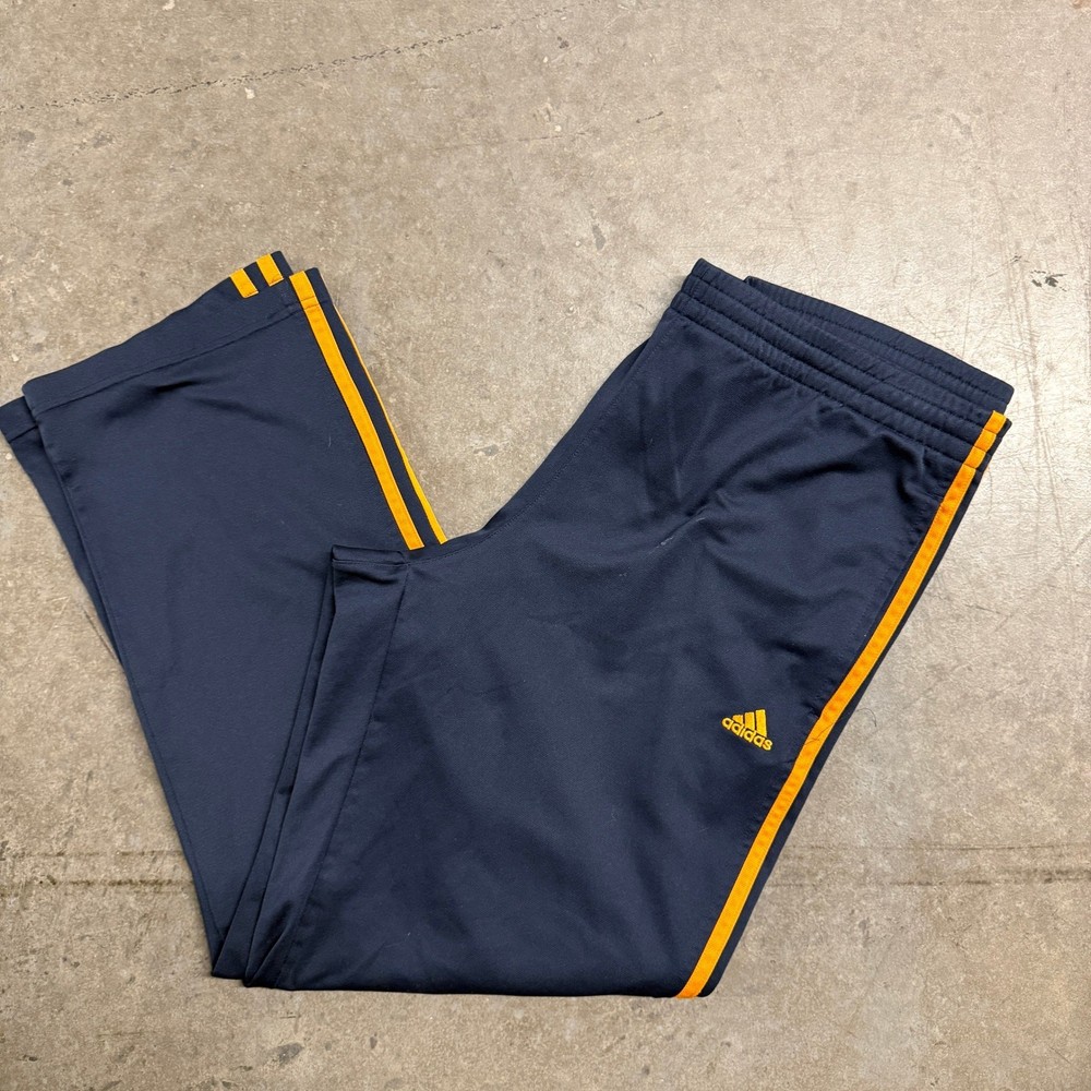 Adidas Mens ClimaLite Track Pants Navy Blue Orange Stripes AD4001 XL