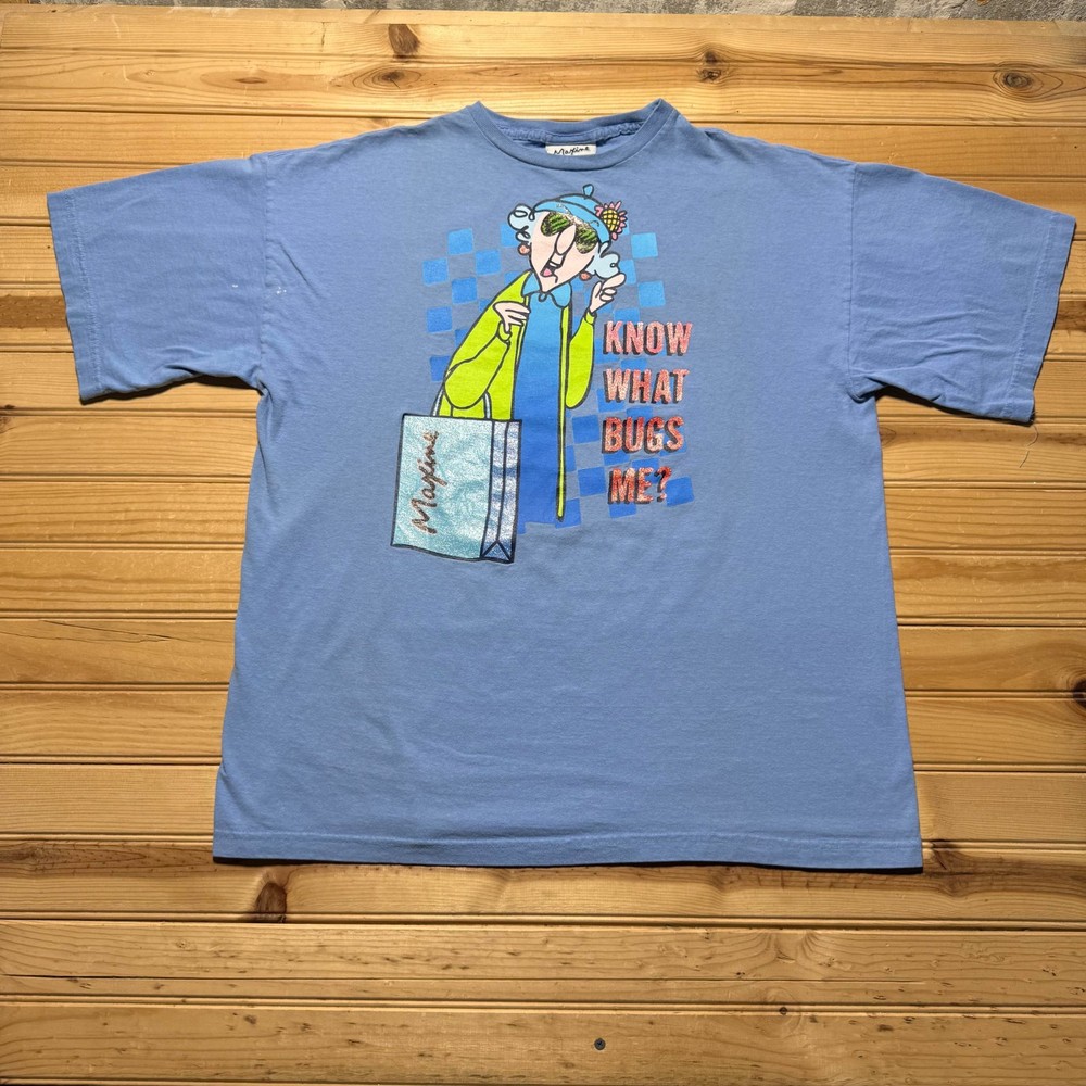 Vintage 90s Maxine Know What Bugs Me Everything Grandma Graphic Funny T-Shirt XL