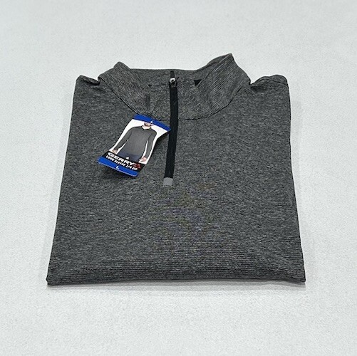 Gerry Men's Long Sleeve 1/4 Zip Pullover, Gray, Size L