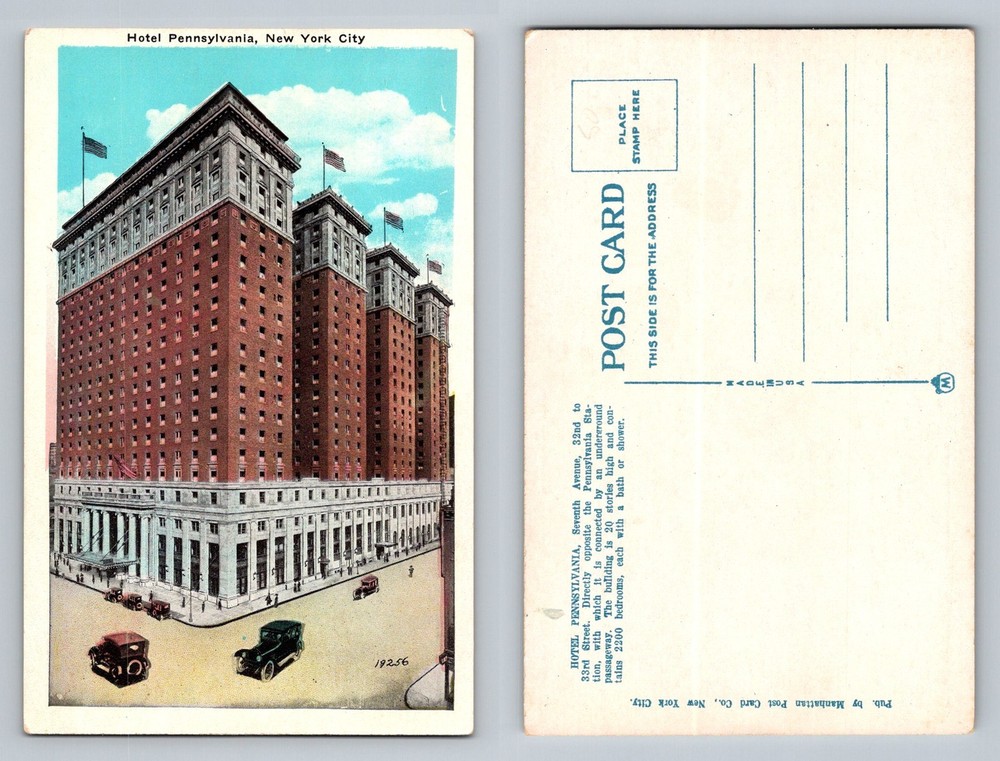 New York City NY, Hotel Pennsylvania Seventh Ave View Vintage Postcard