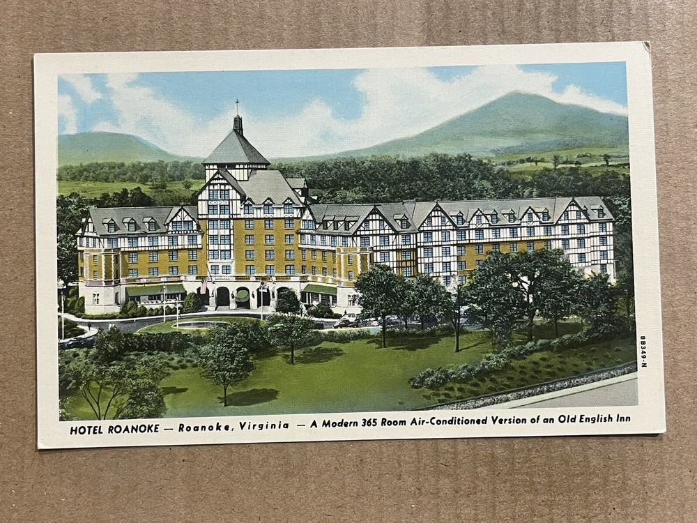 Postcard Roanoke VA Virginia Hotel Roanoke Old English Inn Style Vintage PC