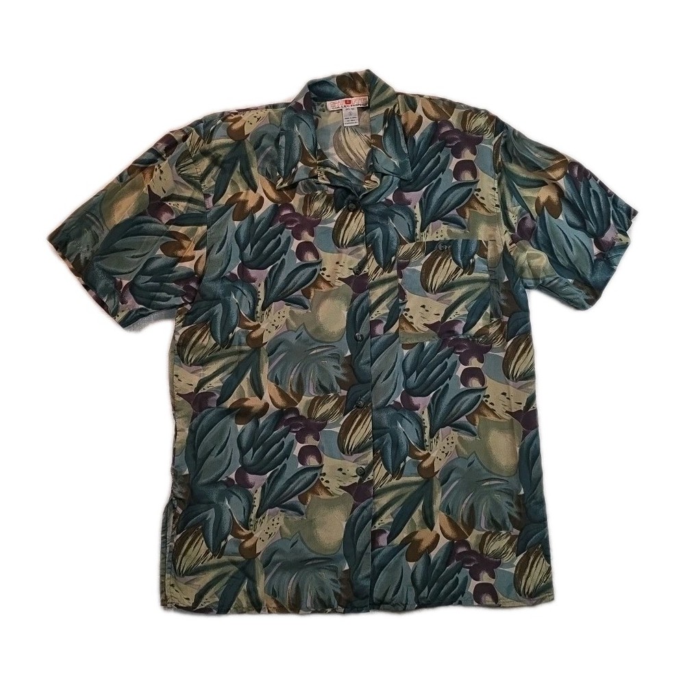 Vintage Stunt Collection 100% Silk Floral Button Up Blouse - Size S