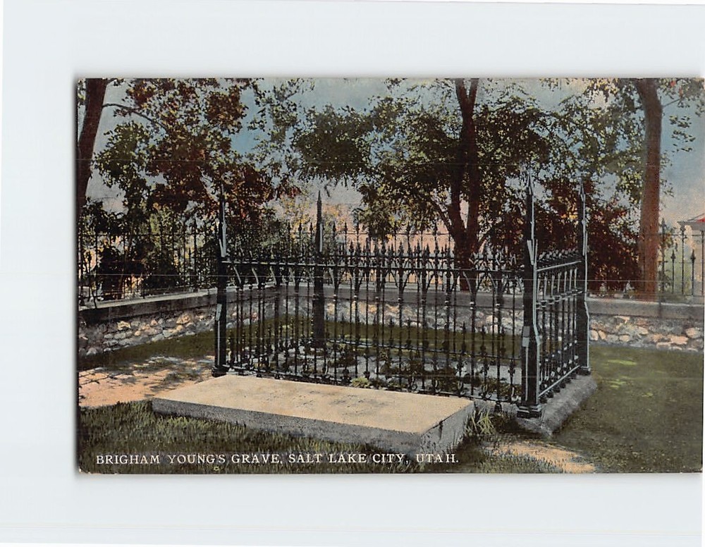 Postcard Brigham Youngs Grave Salt Lake City Utah USA
