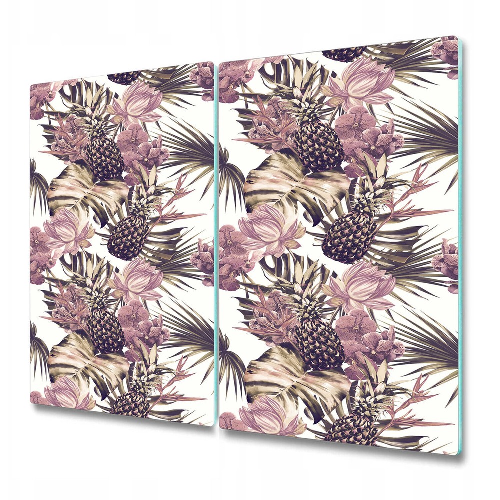 Serving Chopping Board Glass Cover Tropical | Exotic Abstraction | 2x30x52