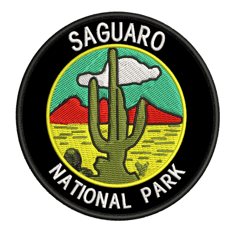 Saguaro National Park Patch Embroidered Iron-on Applique Travel Souvenir Badge