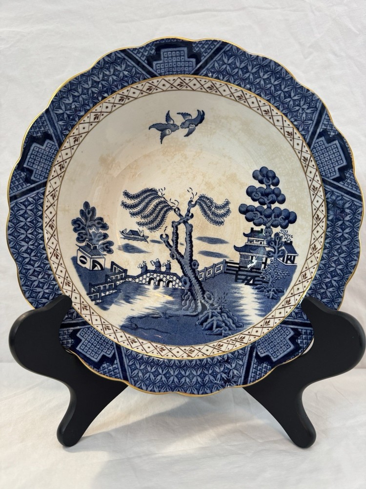 Booths Real Old Willow 9 Inch Serving Bowl A8025 Discolored