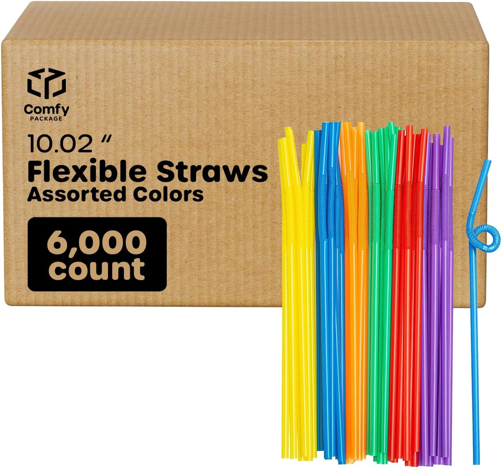 [Estuche de 6.000] Pajitas Flexibles de 10,02
