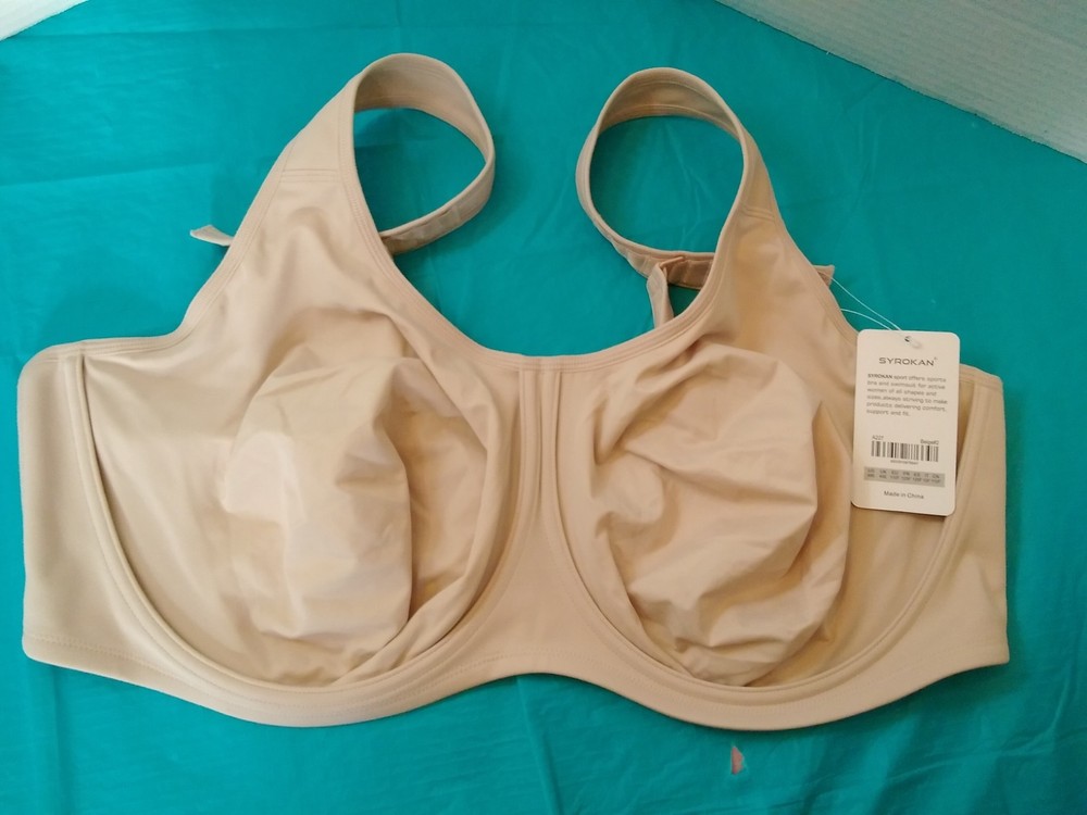 Syrokan High Impact Underwire Sports Bra Style A227 Size US 48E Beige