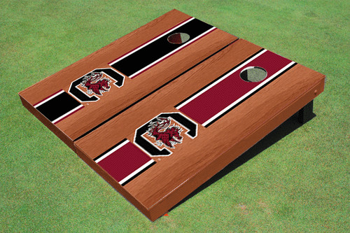 University Of South Carolina Rosewood Alternating Long Stripe Cornhole Boards