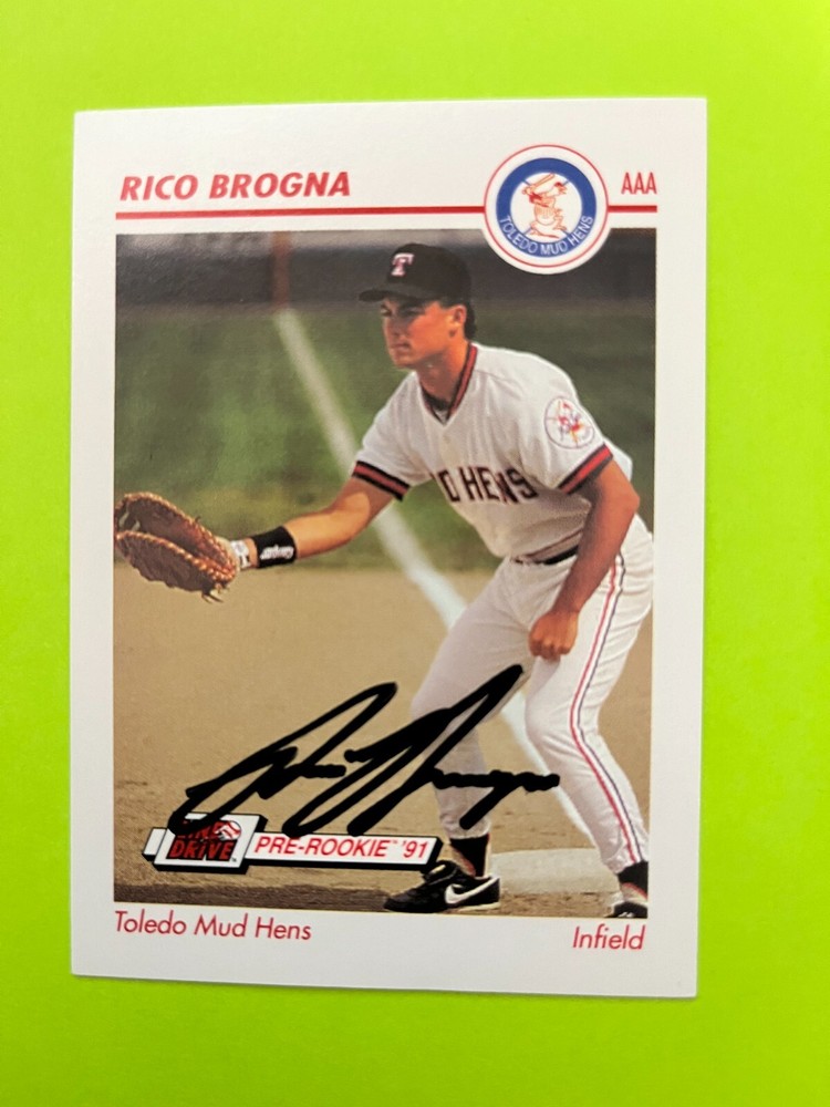 Autographed 1991 Impel Minor League #580 Rico Brogna Toledo Mud Hens NrMt