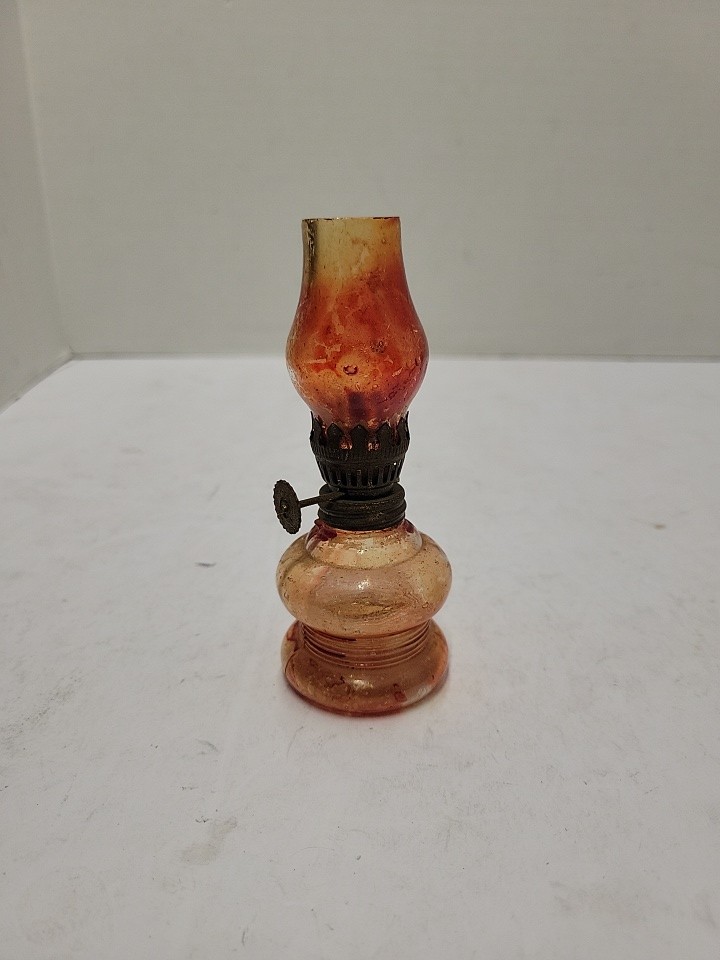 Vintage Mini Red Glass Lamp Made In Hong Kong
