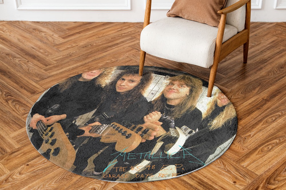 Metallica Rug Garage Days Re Revisited Album Art Round Rug Home Decor Fan-made