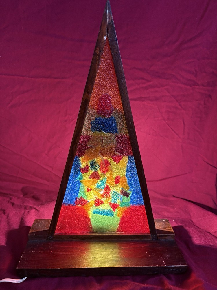 MCM Abstract Lucite Christmas Tree Accent Lamp-image