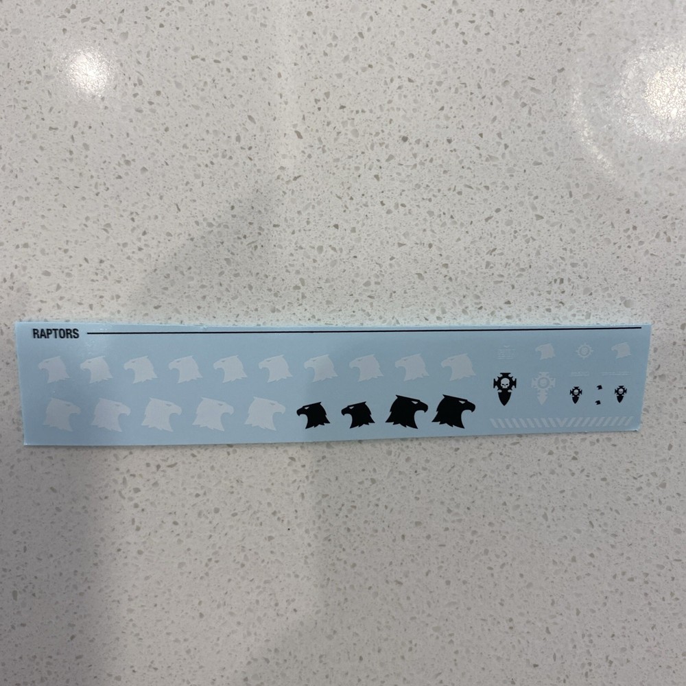 Raptors Warhammer 40K Space Marine Transfer Sheet