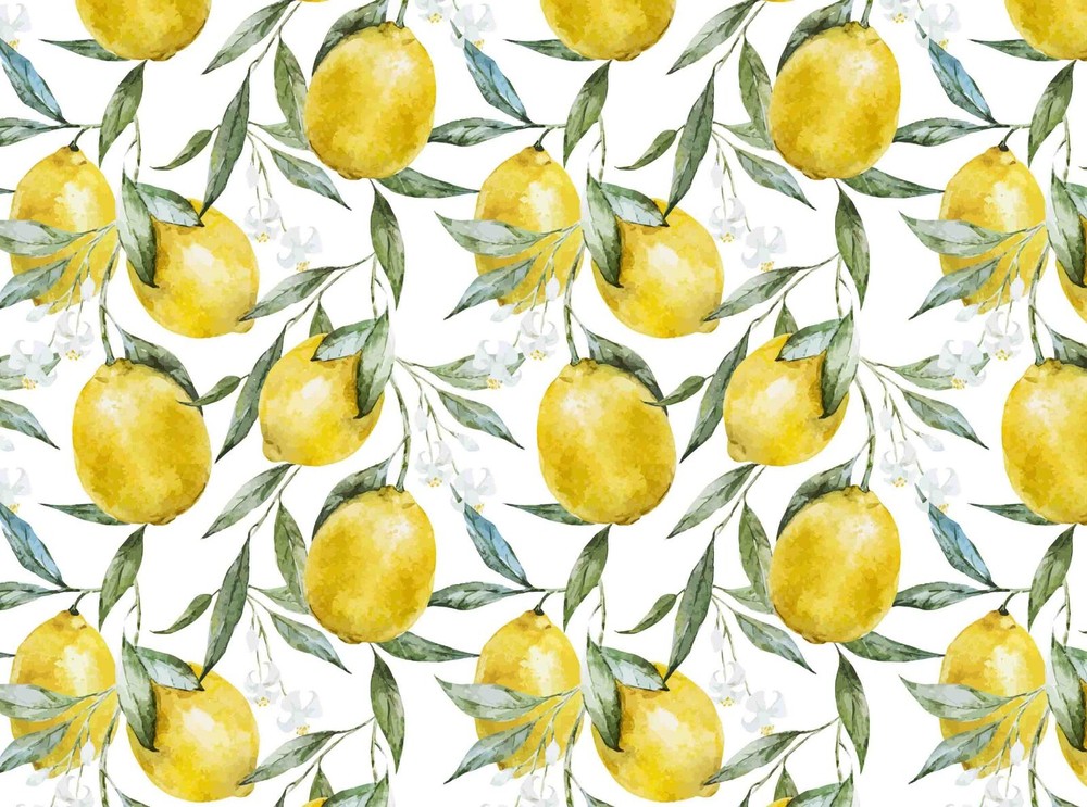 3D Hand Drawn Fruit Lemon Yellow Wall Murals Wallpaper Murals Wall Sticker