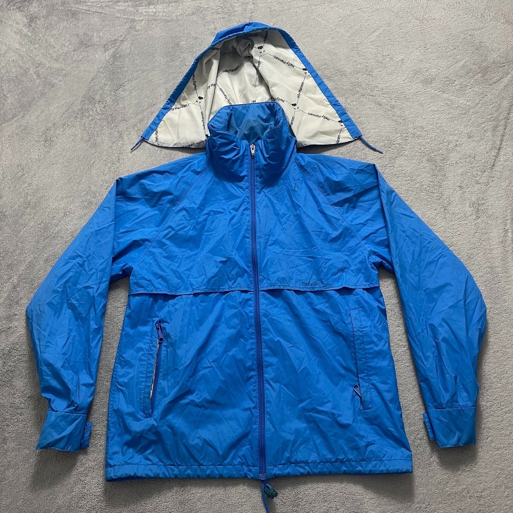 Vintage Blue Helly Hansen Womens Lightweight Windbreaker Rain Jacket Size Small  