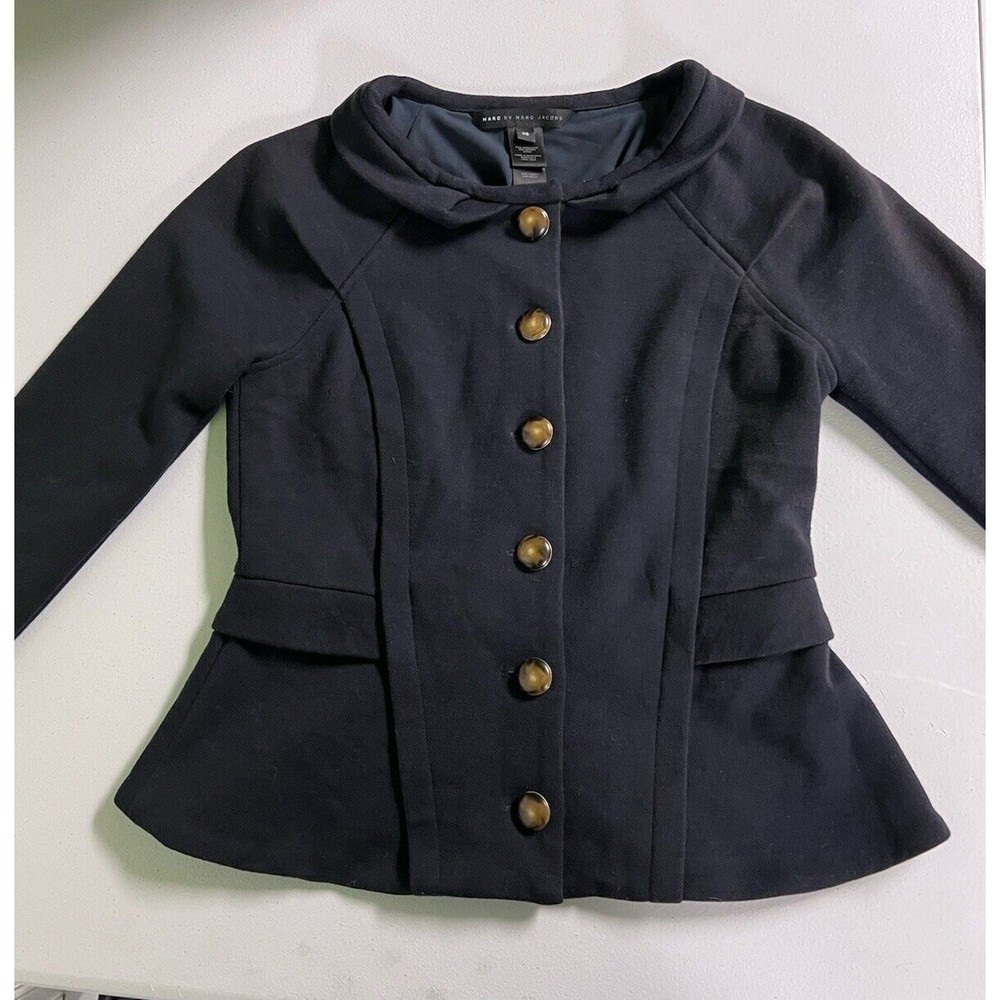 Marc by Marc Jacobs Wool Blend Navy Blue Coat Blazer Military Size XS Preppy