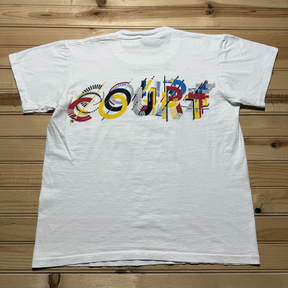 Vintage 90s Court Casuals Abstract Art Graphic Single Stitch Shirt Size M