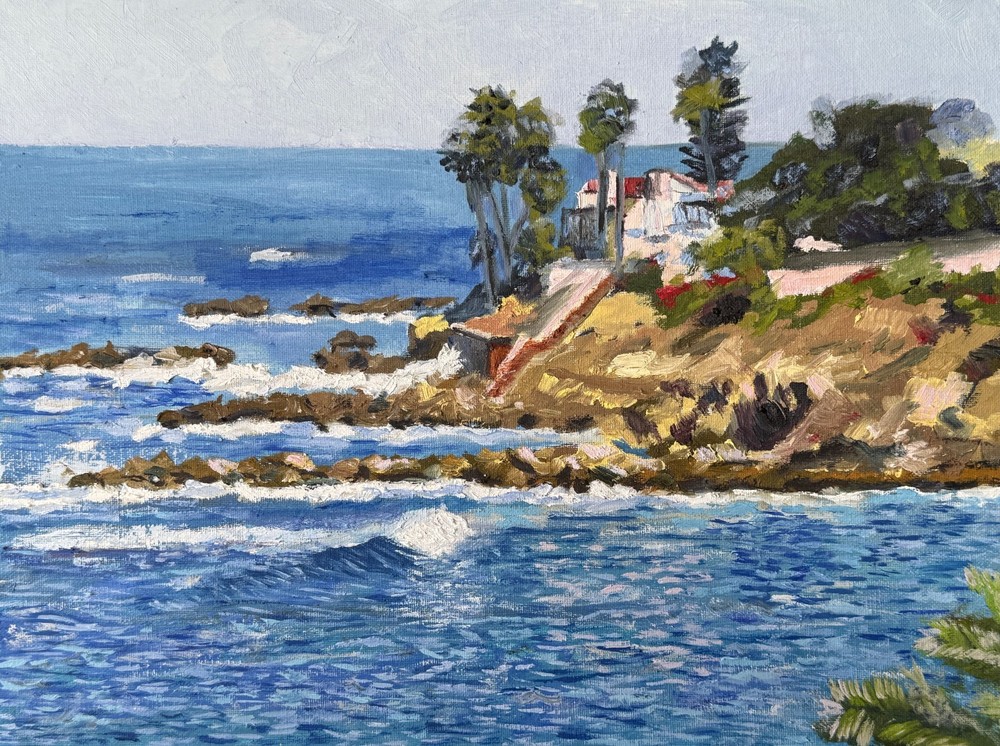 Original Oil Painting 12x16 California Coastal Cliffs Ocean Seascape Art