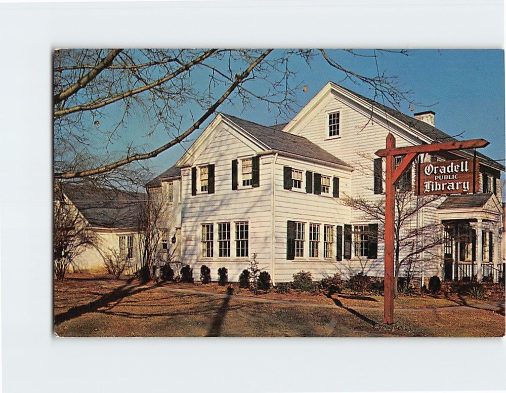 Postcard Oradell Public Library NJ