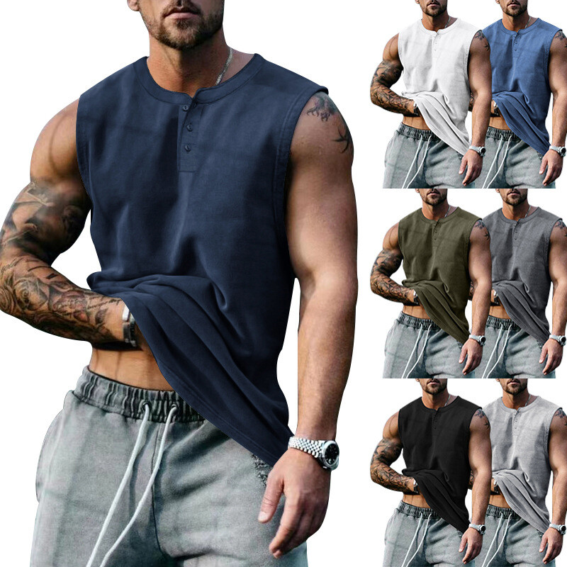 Mens Workout Tank Tops Fitness Muscle Sleeveless Shirts Gym Bodybuilding Vest