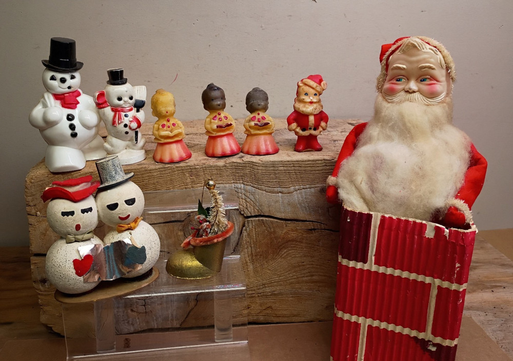 9pcs 1960 Vintage MCM Christmas Decorations Gurley Candles, 13