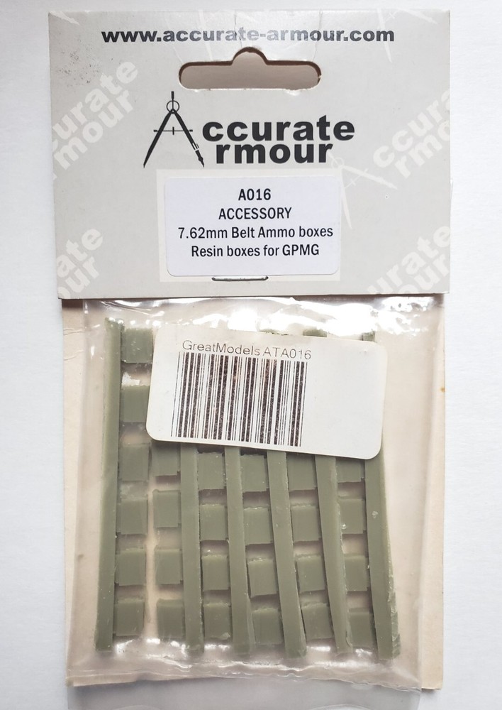 Accurate Armour 1:35 RESIN 7.62mm Belt Ammo Boxes for GPMG A016 Accessory-image