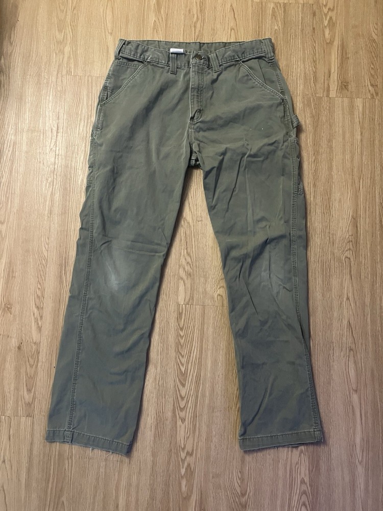 Carhartt Moss Green Relaxed Fit Carpenter Work Pants 36x34 Dungaree