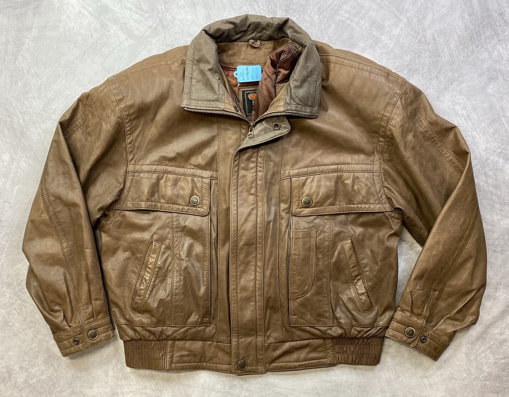 Vintage Reed Sportswear Thinsulate Leather Bomber Jacket Size 44