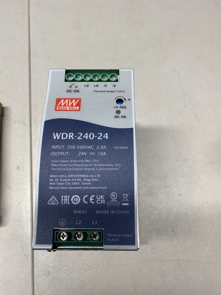 Mean Well WDR-240-24 DIN Rail Power Supply 24V 10A 240W - Untested