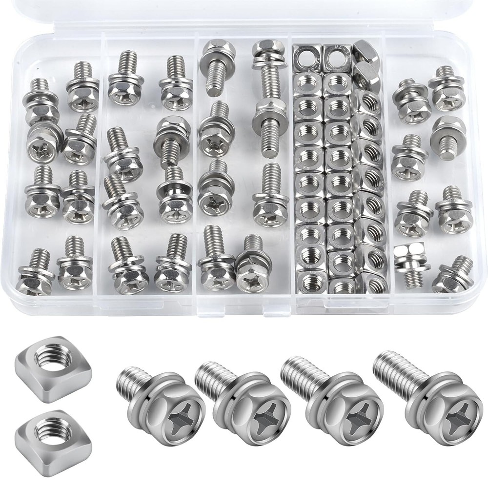 6 or 64 Battery Bolts and Nuts M6 Stainless Steel Motorcycle Battery Terminal Nu