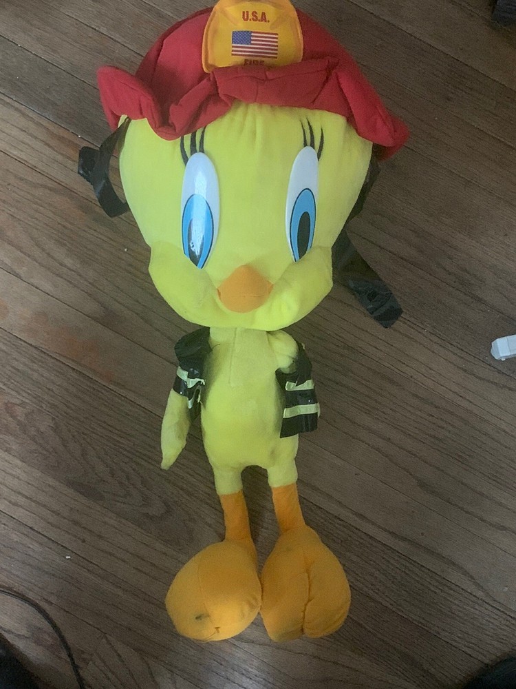 Firefighter Tweety Bird Looney Tunes Plush Giant Large Stuffed
