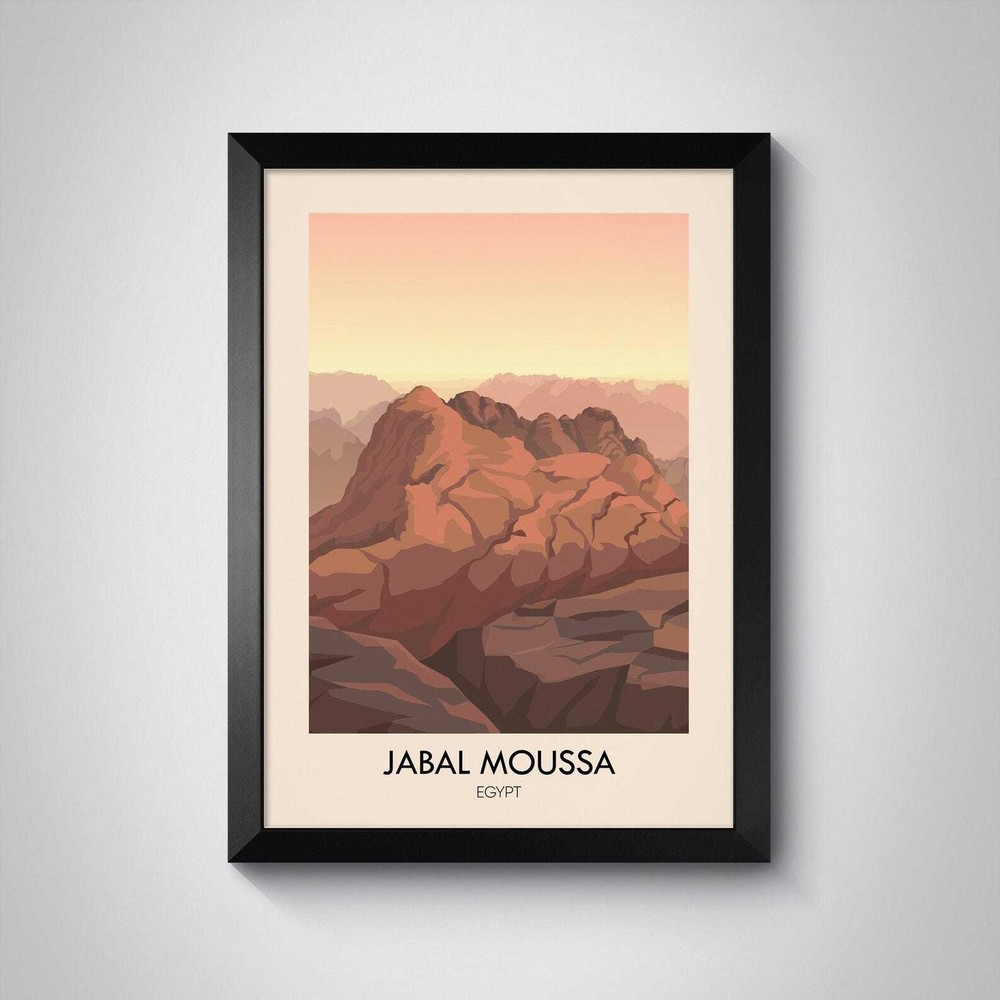 Jabal Moussa Poster Egypt Travel Poster Jabal Moussa Print Egypt Travel Art