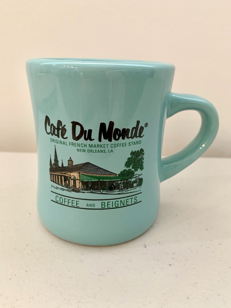 Cafe Du Monde Coffee Mug New Orleans Light Green Cup Beignets French Quarter