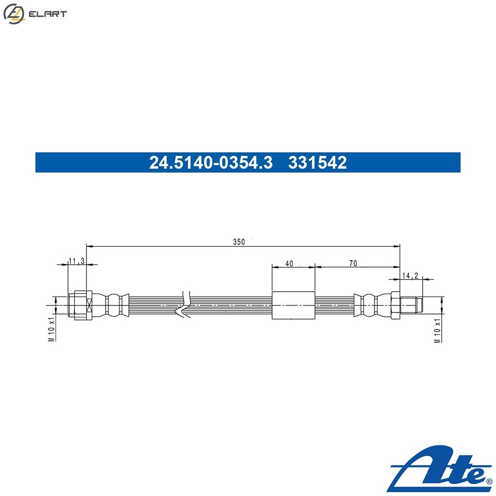 BRAKE HOSE 24.5140-0354.3 FOR MERCEDES-BENZ E-CLASS/T-Model CLS/Shooting/Brake